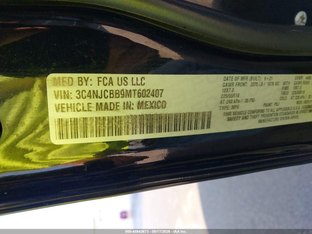Jeep Compass Altitude Fwd 2021 3C4NJCBB9MT602407 Image 9