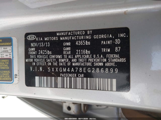 Продаж на аукціоні авто 2014 Kia Optima Lx, vin: 5XXGM4A78EG286899, номер лоту: 45843855
