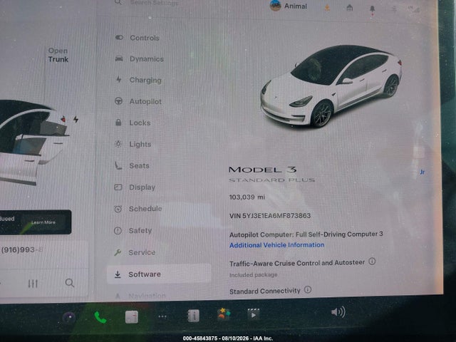 Продажа на аукционе авто 2021 Tesla Model 3 Standard Range Plus Rear-wheel Drive, vin: 5YJ3E1EA6MF873863, номер лота: 45843875