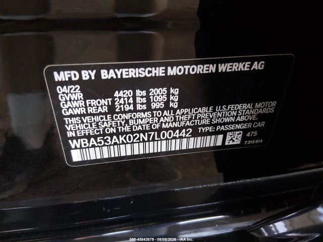 Продажа на аукционе авто 2022 Bmw 228 Gran Coupe I Sdrive, vin: WBA53AK02N7L00442, номер лота: 45843879
