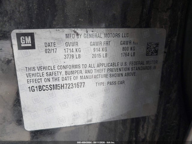 Chevrolet Cruze Ls Auto 2017 1G1BC5SM5H7231677 Image 9
