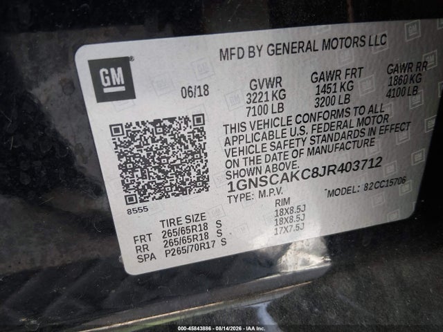 Chevrolet Tahoe Ls 2018 1GNSCAKC8JR403712 Image 9