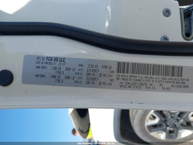 45844063 :رقم المزاد ، 3C4NJDDB7JT206734 vin ، 2018 Jeep Compass Trailhawk 4x4 مزاد بيع