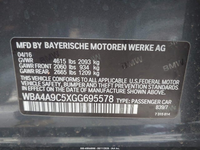 WBA4A9C5XGG695578 BMW 428i Gran Coupe