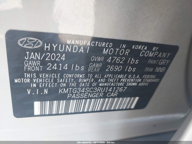 Aukcja sprzedaży 2024 Genesis G70 2.5t Rwd, vin: KMTG34SC3RU141267, numer aukcji: 45844103