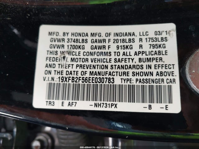Honda Civic Lx 2014 19XFB2F56EE030783 Image 9