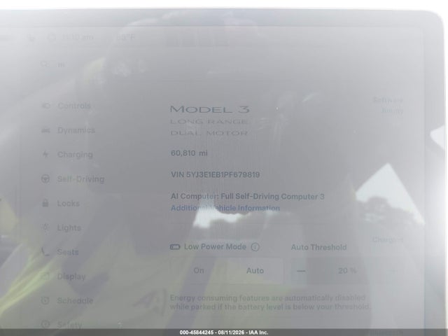 Продаж на аукціоні авто 2023 Tesla Model 3 Long Range Dual Motor All-wheel Drive, vin: 5YJ3E1EB1PF679819, номер лоту: 45844245