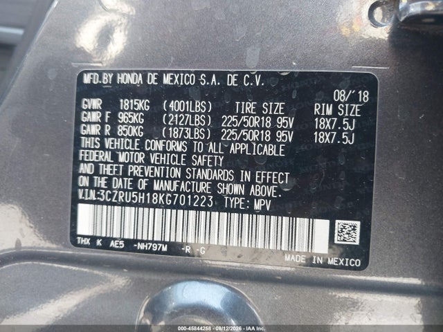 3CZRU5H18KG701223 Honda HR-V SPORT
