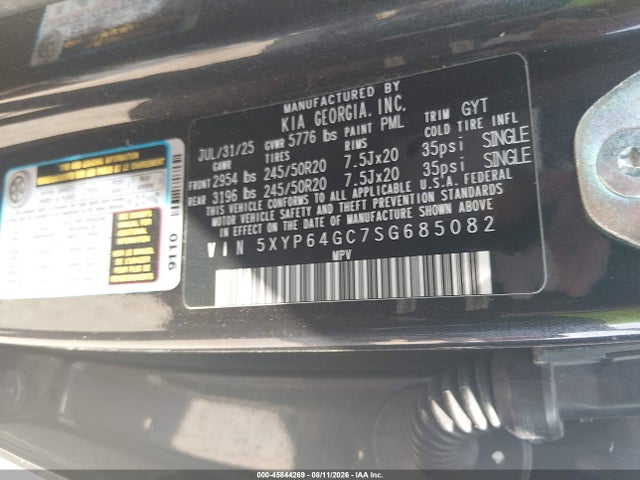 Aukcja sprzedaży 2025 Kia Telluride S, vin: 5XYP64GC7SG685082, numer aukcji: 45844269
