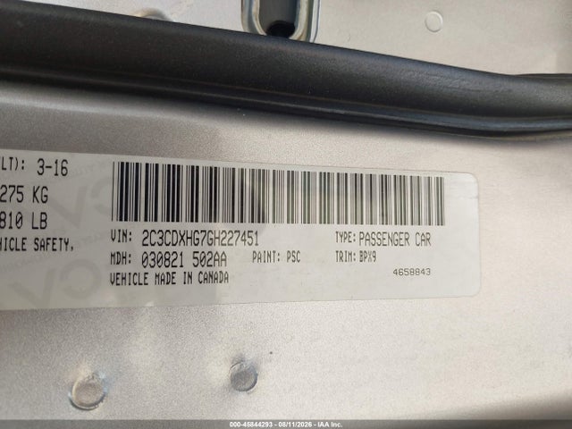 2C3CDXHG7GH227451 Dodge Charger Sxt
