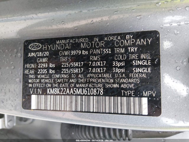 Продаж на аукціоні авто 2021 Hyundai Kona Sel, vin: KM8K22AA5MU610878, номер лоту: 45844294