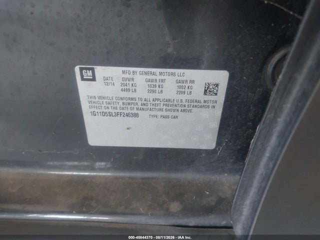 Chevrolet MALIBU 2LT 2015 1G11D5SL3FF246388 Image 9