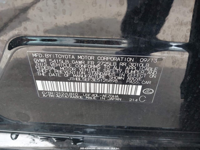 Lexus LS 460 2014 JTHBL5EF3E5125898 Image 9