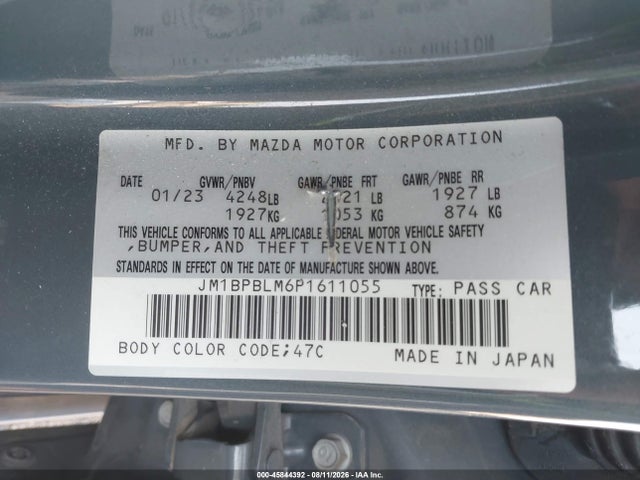 Aukcja sprzedaży 2023 Mazda Mazda3 2.5 S Carbon Edition, vin: JM1BPBLM6P1611055, numer aukcji: 45844392