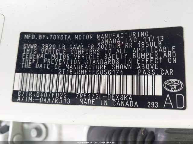 Toyota Corolla S Plus 2014 2T1BURHE5EC056174 Image 9