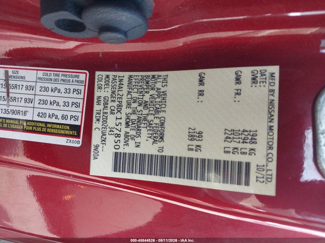 Aukcja sprzedaży 2013 Nissan Altima 2.5 S, vin: 1N4AL2EP8DC157850, numer aukcji: 45844526