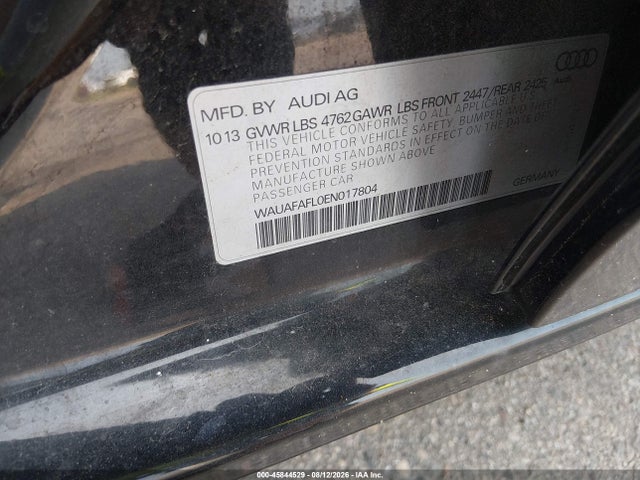 Продажа на аукционе авто 2014 Audi A4 2.0t Premium, vin: WAUAFAFL0EN017804, номер лота: 45844529