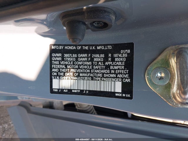 SHHFK7H44JU213510 Honda Civic Sport