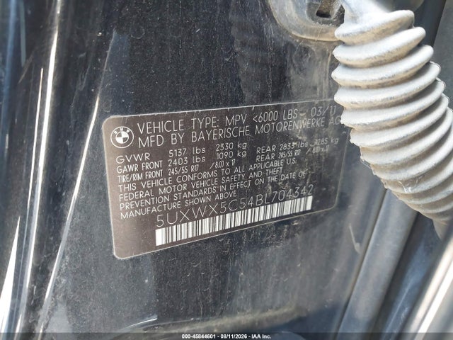 Aukcja sprzedaży 2011 Bmw X3 Xdrive28i, vin: 5UXWX5C54BL704342, numer aukcji: 45844601