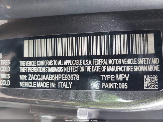 45844645 :رقم المزاد ، ZACCJAAB5HPE93678 vin ، 2017 Jeep Renegade Sport مزاد بيع