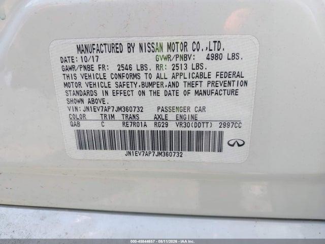 JN1EV7AP7JM360732 Infiniti Q50 3.0t Luxe