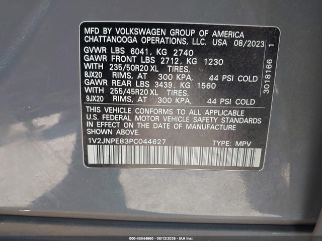 2023 Volkswagen Id.4 Awd Pro S Plus მანქანა იყიდება აუქციონზე, vin: 1V2JNPE83PC044627, აუქციონის ნომერი: 45844660