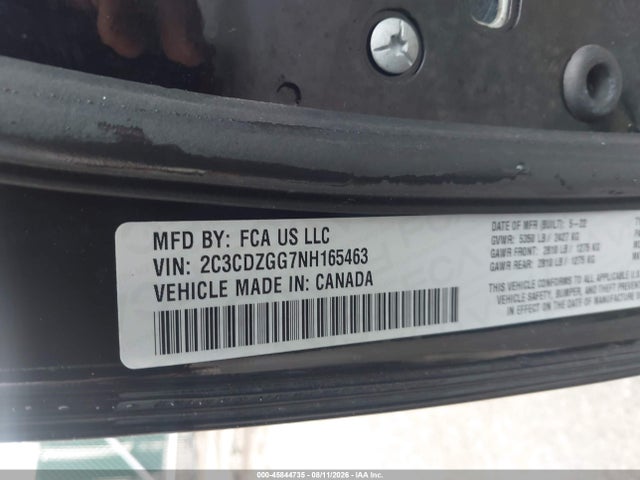 2022 Dodge Challenger Sxt Awd მანქანა იყიდება აუქციონზე, vin: 2C3CDZGG7NH165463, აუქციონის ნომერი: 45844735