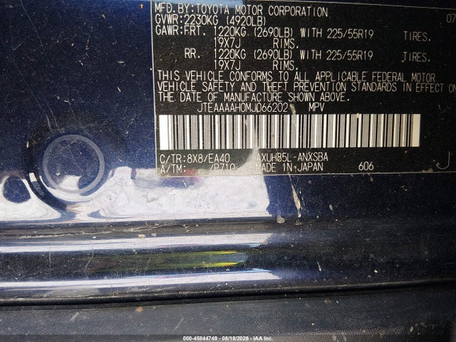 Aukcja sprzedaży 2021 Toyota Venza Limited, vin: JTEAAAAH0MJ066202, numer aukcji: 45844749