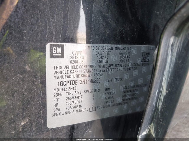 1GCPTDE13H1140869 Chevrolet Colorado 4wd Z71