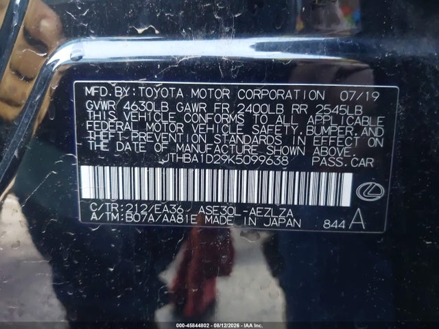 Lexus IS 300 2019 JTHBA1D29K5099638 Image 9