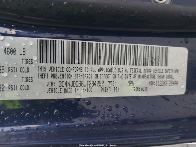 Продаж на аукціоні авто 2018 Jeep Compass Limited 4x4, vin: 3C4NJDCB6JT234252, номер лоту: 45844830