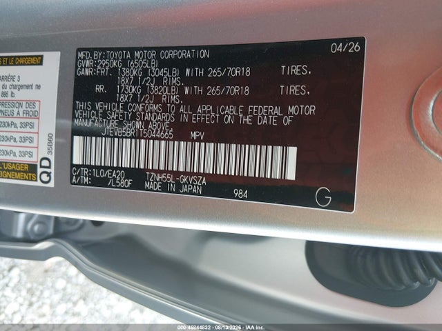JTEVB5BR1T5044665 Toyota 4runner Hybrid Trd Off Road Premium