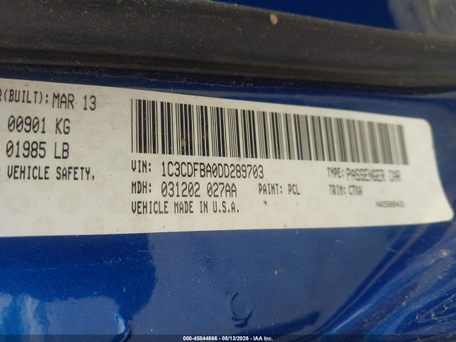 Продаж на аукціоні авто 2013 Dodge Dart Sxt, vin: 1C3CDFBA0DD289703, номер лоту: 45844866