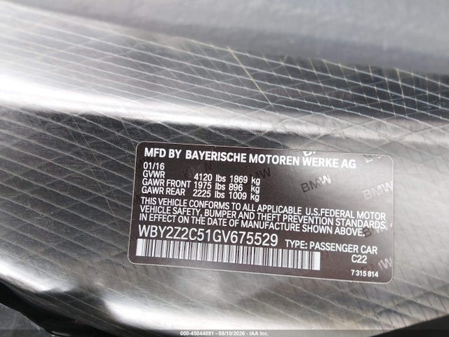 WBY2Z2C51GV675529 BMW I8