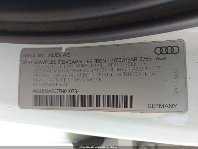 Aukcja sprzedaży 2015 Audi A6 3.0t Premium Plus, vin: WAUHGAFC7FN010734, numer aukcji: 45844922