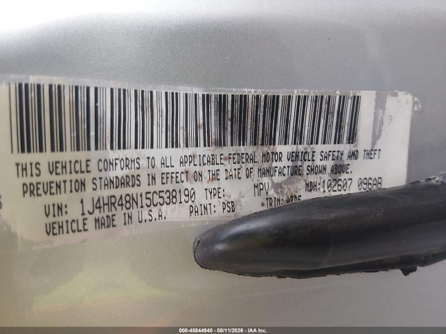 2005 Jeep Grand Cherokee Laredo მანქანა იყიდება აუქციონზე, vin: 1J4HR48N15C538190, აუქციონის ნომერი: 45844940