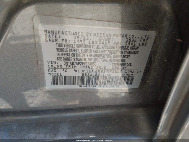 Nissan SENTRA SR 2015 3N1AB7AP2FY324880 Image 9