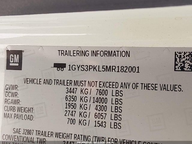 Auction sale of the 2021 Cadillac Escalade Esv Sport, vin: 1GYS3PKL5MR182001, lot number: 45845130