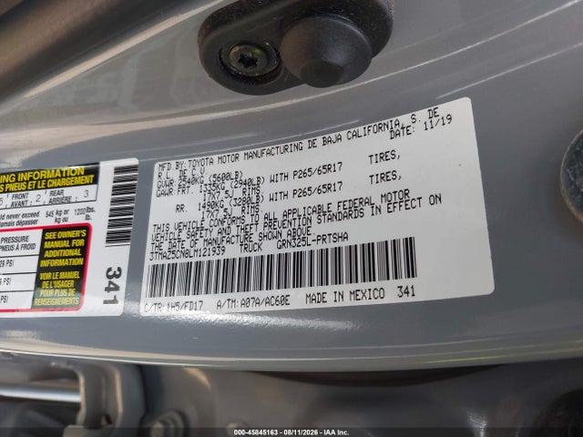 2020 Toyota Tacoma Trd Sport მანქანა იყიდება აუქციონზე, vin: 3TMAZ5CN8LM121939, აუქციონის ნომერი: 45845163