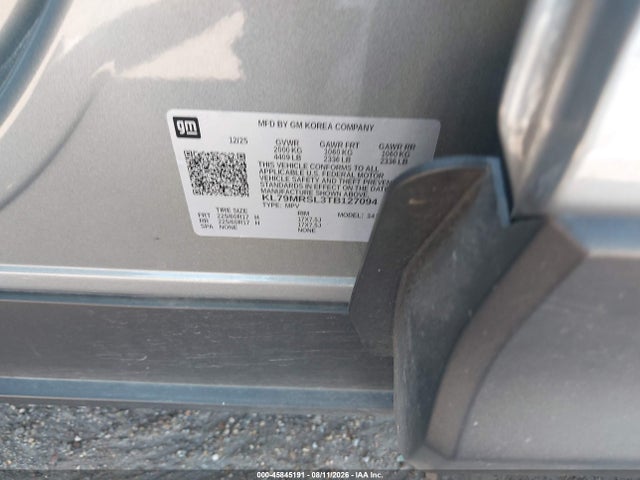 45845191 :رقم المزاد ، KL79MRSL3TB127094 vin ، 2026 Chevrolet Trailblazer Awd Lt مزاد بيع