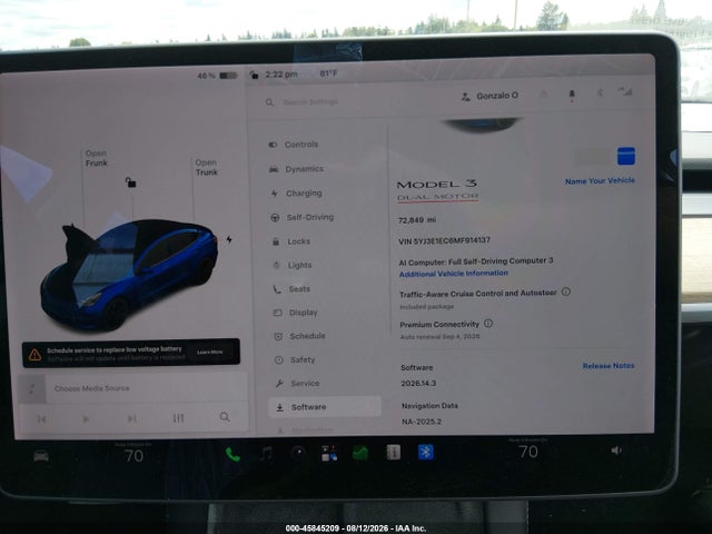 2021 Tesla Model 3 Performance Dual Motor All-wheel Drive მანქანა იყიდება აუქციონზე, vin: 5YJ3E1EC6MF914137, აუქციონის ნომერი: 45845209