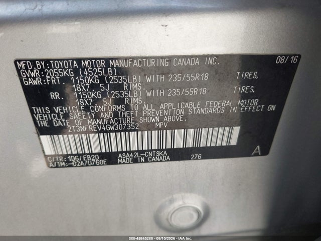 Toyota RAV4 SE 2016 2T3NFREV4GW307352 Image 9