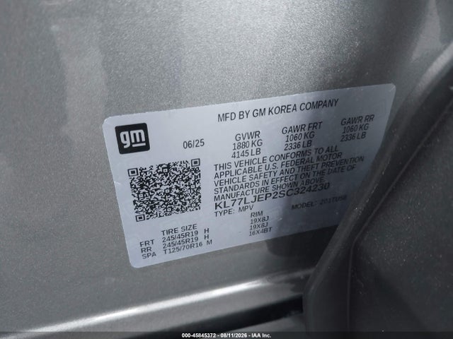 Chevrolet Trax Fwd 2rs 2025 KL77LJEP2SC324230 Image 9