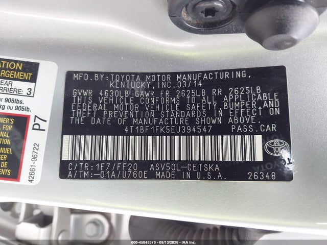 Toyota CAMRY SE 2014 4T1BF1FK5EU394547 Image 9