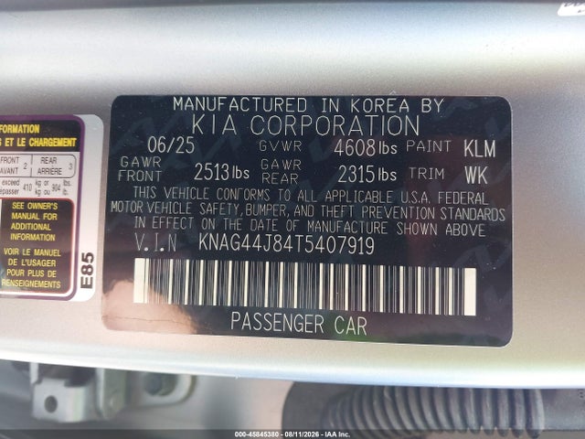 KIA K5 Gt 2026 KNAG44J84T5407919 Image 9