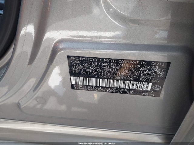 45845390 :رقم المزاد ، JTHCM1D24G5012196 vin ، 2016 Lexus Is 300 مزاد بيع