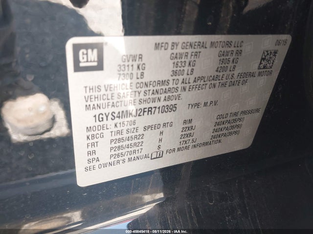 Aukcja sprzedaży 2015 Cadillac Escalade Luxury, vin: 1GYS4MKJ2FR710395, numer aukcji: 45845418