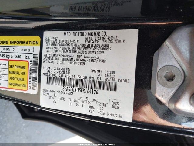 Ford Fusion Hybrid Titanium 2014 3FA6P0RU5ER164126 Image 9