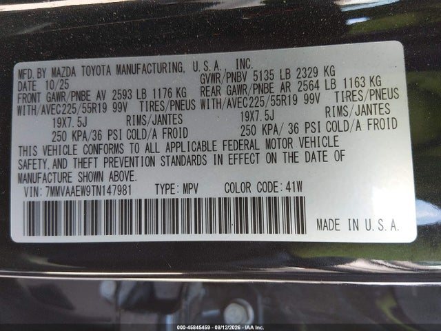 Aukcja sprzedaży 2026 Mazda Cx-50 Hybrid Premium Plus, vin: 7MMVAAEW9TN147981, numer aukcji: 45845459