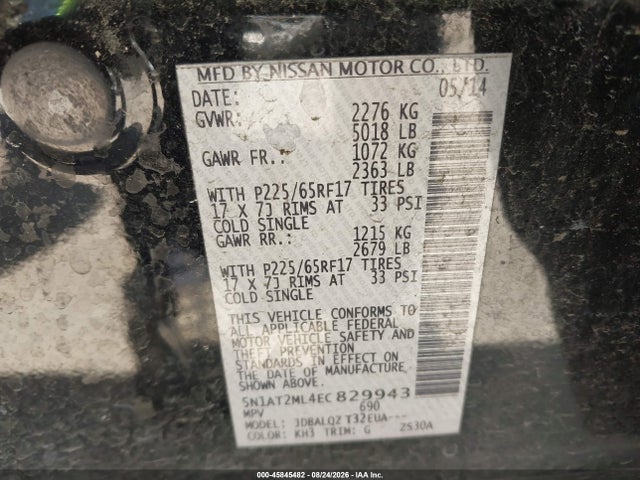 Nissan ROGUE SV 2014 5N1AT2ML4EC829943 Image 9